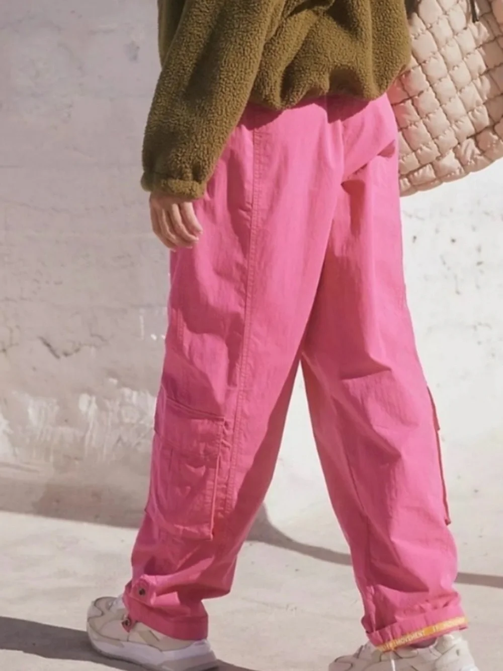 Free People FP Movement Mesmerize Me Hot Pink Cargo Joggers Small